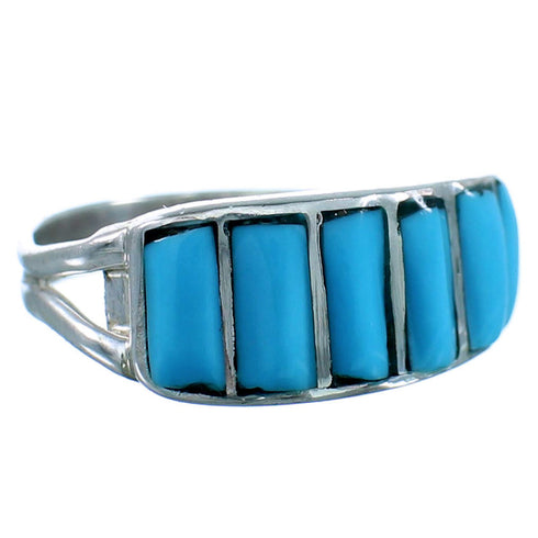 Zuni Indian Turquoise Sterling Silver Ring Size 6-1/4 RX112208